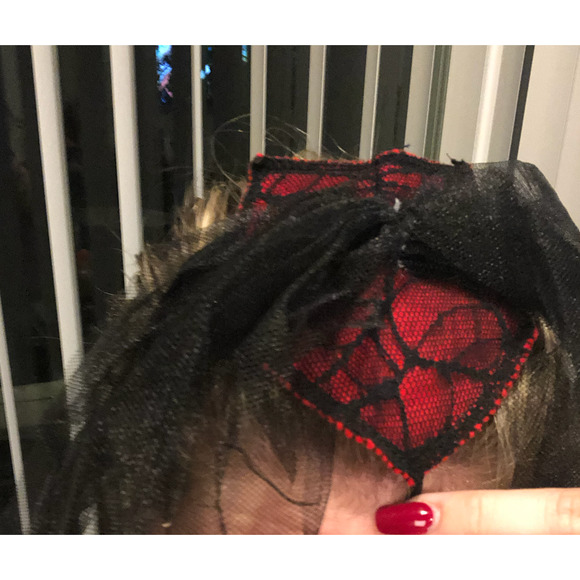 EUC Vintage Spider Witch Cape Hat Wrist Bundle Set Halloween Costume Accessories - Picture 2 of 11